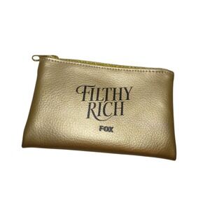 Filthy Rich FOX TV Show Gold Mini Zipper Coin Money Purse Collectible Pouch